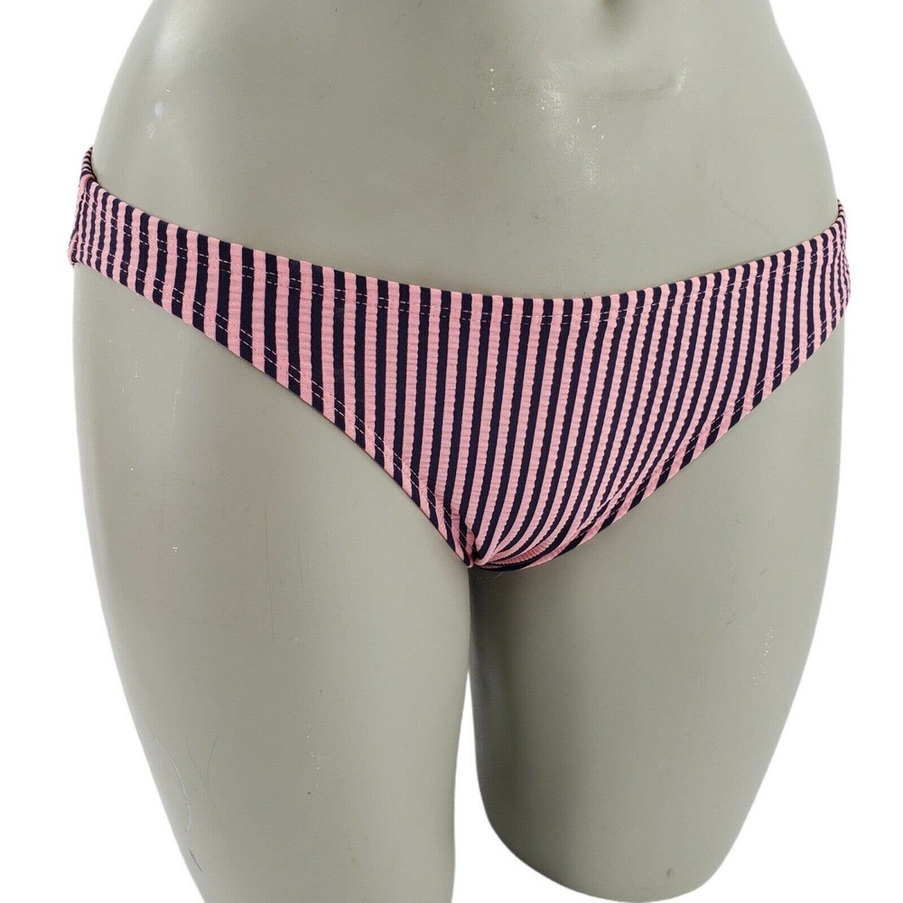 Cheeky Striped Bikini Bottom Juniors 3/5 Womens 0/2 Pink Black Xhilaration